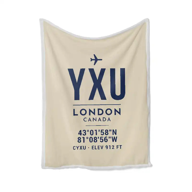 London International Airport (YXU) Bedding Sets & Blankets - Blanket - ID Tag - Beige
