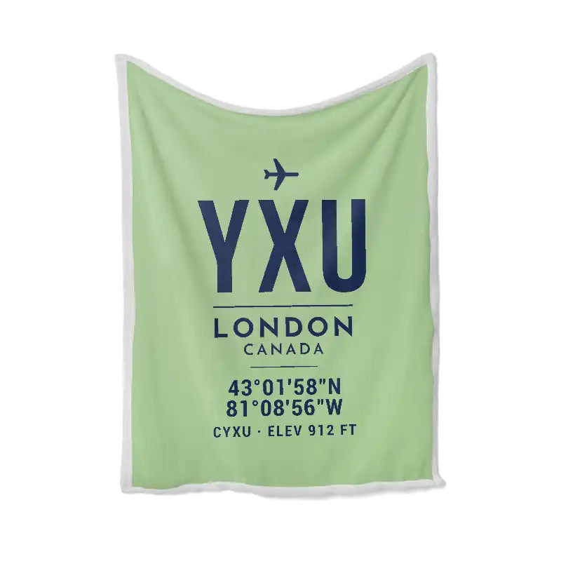 London International Airport (YXU) Bedding Sets & Blankets - Blanket - ID Tag - Light Green