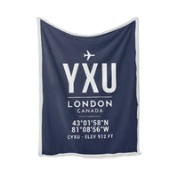 Thumbnail for London International Airport (YXU) Bedding Sets & Blankets - Blanket - ID Tag - Navy Blue