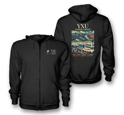 YXU - Poster - Zipped Hoodie - Black