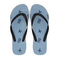 Thumbnail for London International Airport (YXU) Slippers & Flip Flops - Slippers - Flip Flops - Pattern - Light Blue