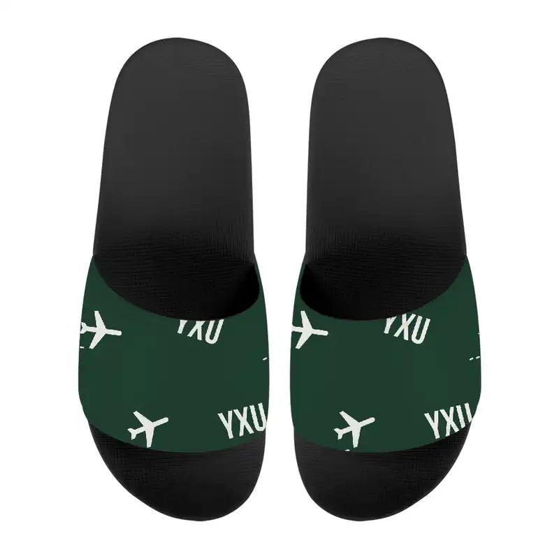 London International Airport (YXU) Slippers & Flip Flops - Slippers - Sport - Pattern - Dark Green