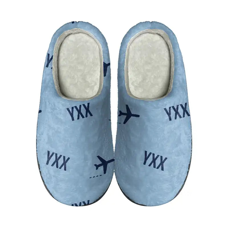 Abbotsford International Airport (YXX) Slippers & Flip Flops - Slippers - Cotton - Pattern - Light Blue