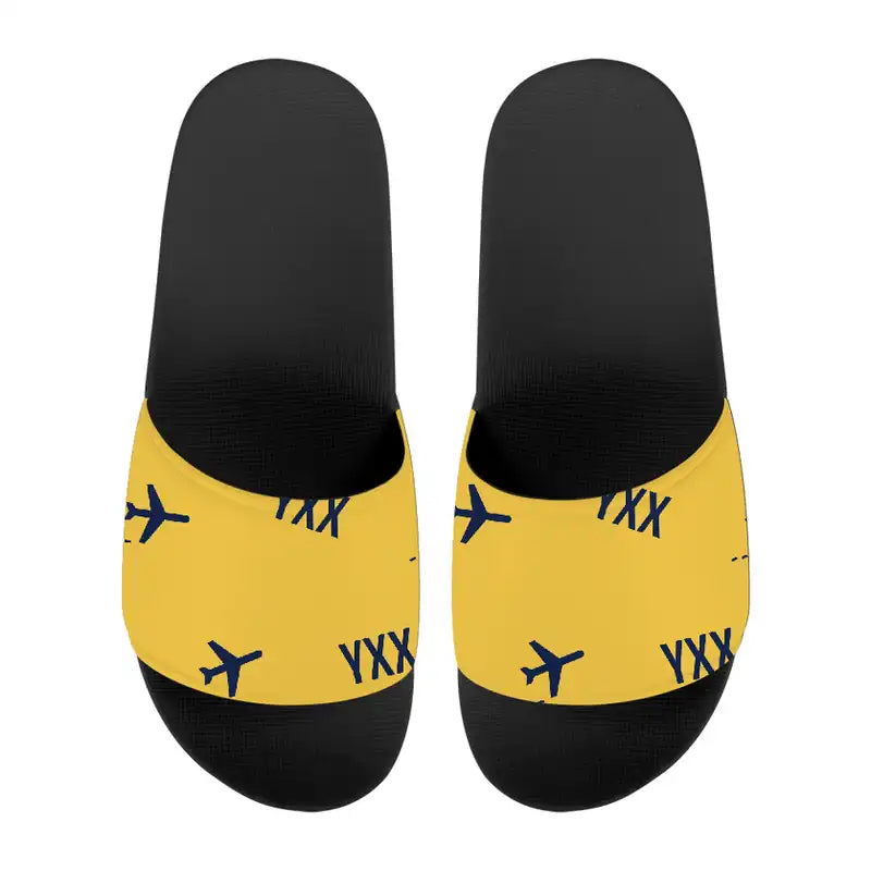 Abbotsford International Airport (YXX) Slippers & Flip Flops - Slippers - Sport - Pattern - Yellow