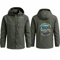 Thumbnail for Abbotsford International Airport (YXX) Stylish Jackets - Hooded Windbreaker - Badge - Olive Green