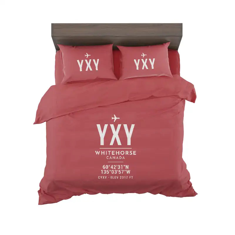 Erik Nielsen Whitehorse International Airport (YXY) Bedding Sets & Blankets - Bedding Set - ID Tag - Red