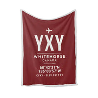 Thumbnail for Erik Nielsen Whitehorse International Airport (YXY) Bedding Sets & Blankets - Blanket - ID Tag - Dark Red