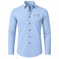 Thumbnail for Calgary International Airport (YYC) Shirts - Long Sleeve Shirt - Front - Light Blue