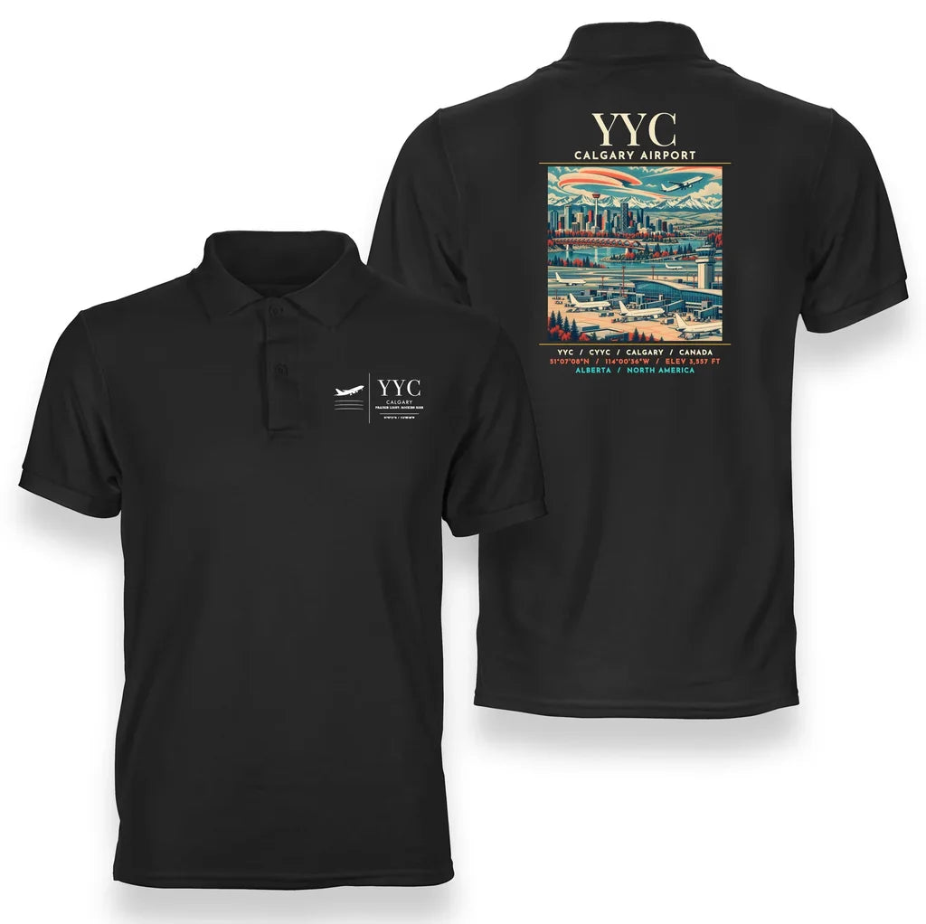 YYC - Poster - Double-Side Polo - Black