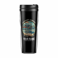 Thumbnail for Calgary International Airport (YYC) Travel Mugs - Badge + Name - Plastic (No Holder) - Black
