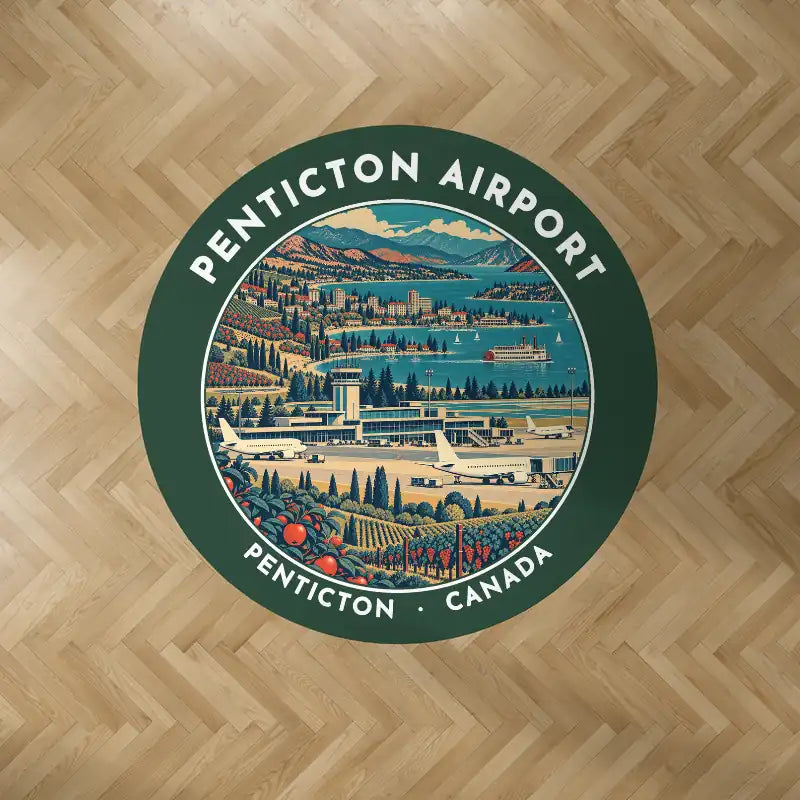 Penticton Airport (YYF) Carpets - Carpet Round - Badge - Dark Green