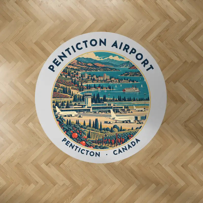 Penticton Airport (YYF) Carpets - Carpet Round - Badge - Light Gray