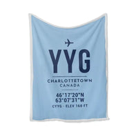 Thumbnail for Charlottetown Airport (YYG) Bedding Sets & Blankets - Blanket - ID Tag - Light Blue