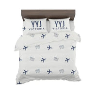 Thumbnail for Victoria International Airport (YYJ) Bedding Sets & Blankets - Bedding Set - Pattern - White