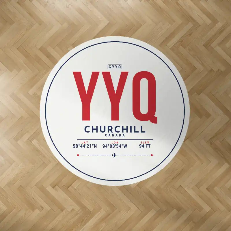 Churchill Airport (YYQ) Carpets - Carpet Round - ID Tag - White