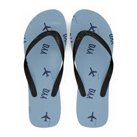 Thumbnail for Churchill Airport (YYQ) Slippers & Flip Flops - Slippers - Flip Flops - Pattern - Light Blue
