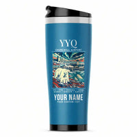 Thumbnail for Churchill Airport (YYQ) Travel Mugs - Poster + Name - Stainless Steel (No Holder) - Light Blue