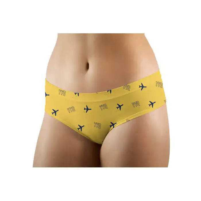 Churchill Airport (YYQ) Women Panties - Pattern - Yellow - Front