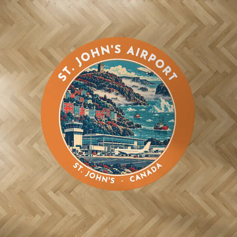 St. John's International Airport (YYT) Carpets - Carpet Round - Badge - Orange