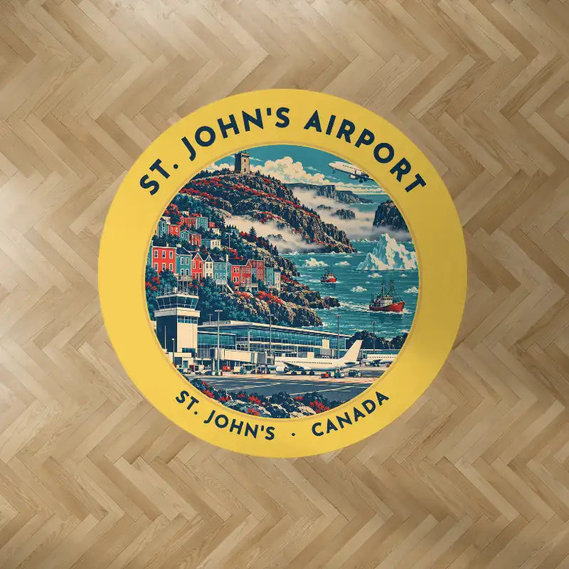 St. John's International Airport (YYT) Carpets - Carpet Round - Badge - Yellow