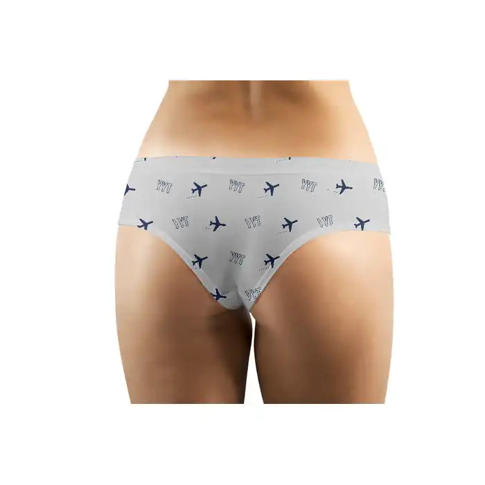 St. John's International Airport (YYT) Women Panties - Pattern - Light Gray - Back