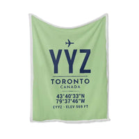 Thumbnail for Toronto Pearson International Airport (YYZ) Bedding Sets & Blankets - Blanket - ID Tag - Light Green