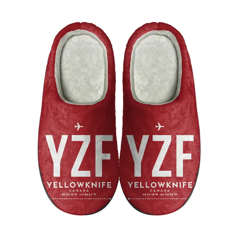 Yellowknife Airport (YZF) Slippers & Flip Flops - Slippers - Cotton - Code - Same - Red
