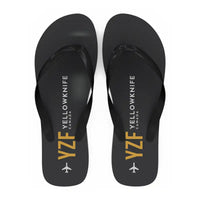 Thumbnail for Yellowknife Airport (YZF) Slippers & Flip Flops - Slippers - Flip Flops - Code - Black