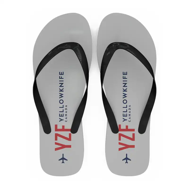 Yellowknife Airport (YZF) Slippers & Flip Flops - Slippers - Flip Flops - Code - Light Gray
