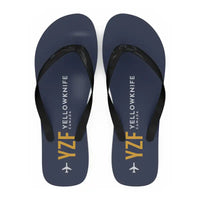 Thumbnail for Yellowknife Airport (YZF) Slippers & Flip Flops - Slippers - Flip Flops - Code - Navy Blue