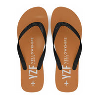 Thumbnail for Yellowknife Airport (YZF) Slippers & Flip Flops - Slippers - Flip Flops - Code - Orange
