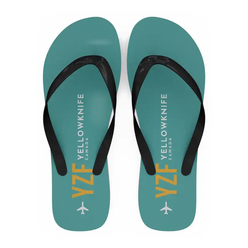Yellowknife Airport (YZF) Slippers & Flip Flops - Slippers - Flip Flops - Code - Turquoise