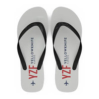 Thumbnail for Yellowknife Airport (YZF) Slippers & Flip Flops - Slippers - Flip Flops - Code - White