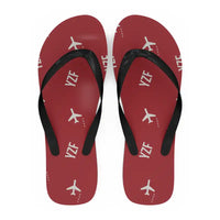 Thumbnail for Yellowknife Airport (YZF) Slippers & Flip Flops - Slippers - Flip Flops - Pattern - Red