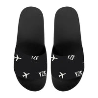 Thumbnail for Yellowknife Airport (YZF) Slippers & Flip Flops - Slippers - Sport - Pattern - Black