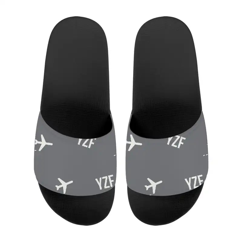 Yellowknife Airport (YZF) Slippers & Flip Flops - Slippers - Sport - Pattern - Gray