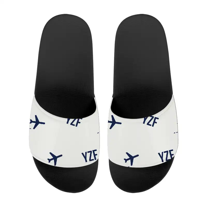 Yellowknife Airport (YZF) Slippers & Flip Flops - Slippers - Sport - Pattern - White