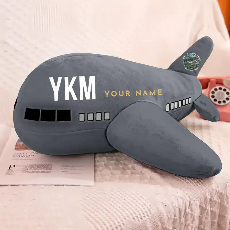 Yakima Air Terminal (McAllister Field) (YKM) - Airplane Pillows - Grey + Name