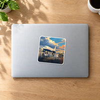 Thumbnail for Yakovlev MC-21-310 - 3D + Name - Square Sticker - MacBook