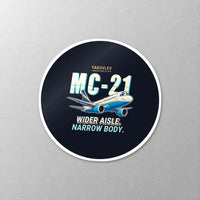 Thumbnail for Yakovlev MC-21-310 - Cartoon - Circle Sticker - Close-up