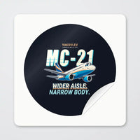 Thumbnail for Yakovlev MC-21-310 - Cartoon - Circle Sticker - Peel