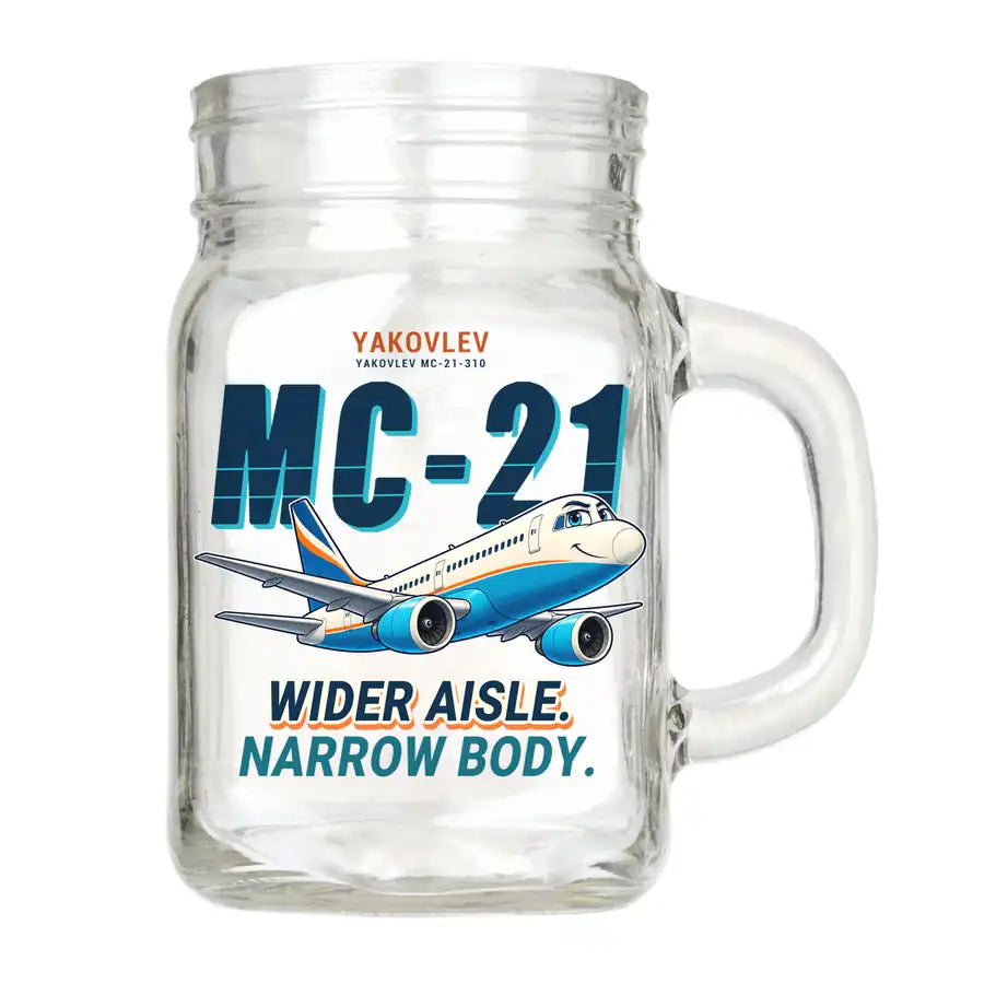 Yakovlev MC-21-310 - Cartoon - Cocktail Glass (Mason Jar)