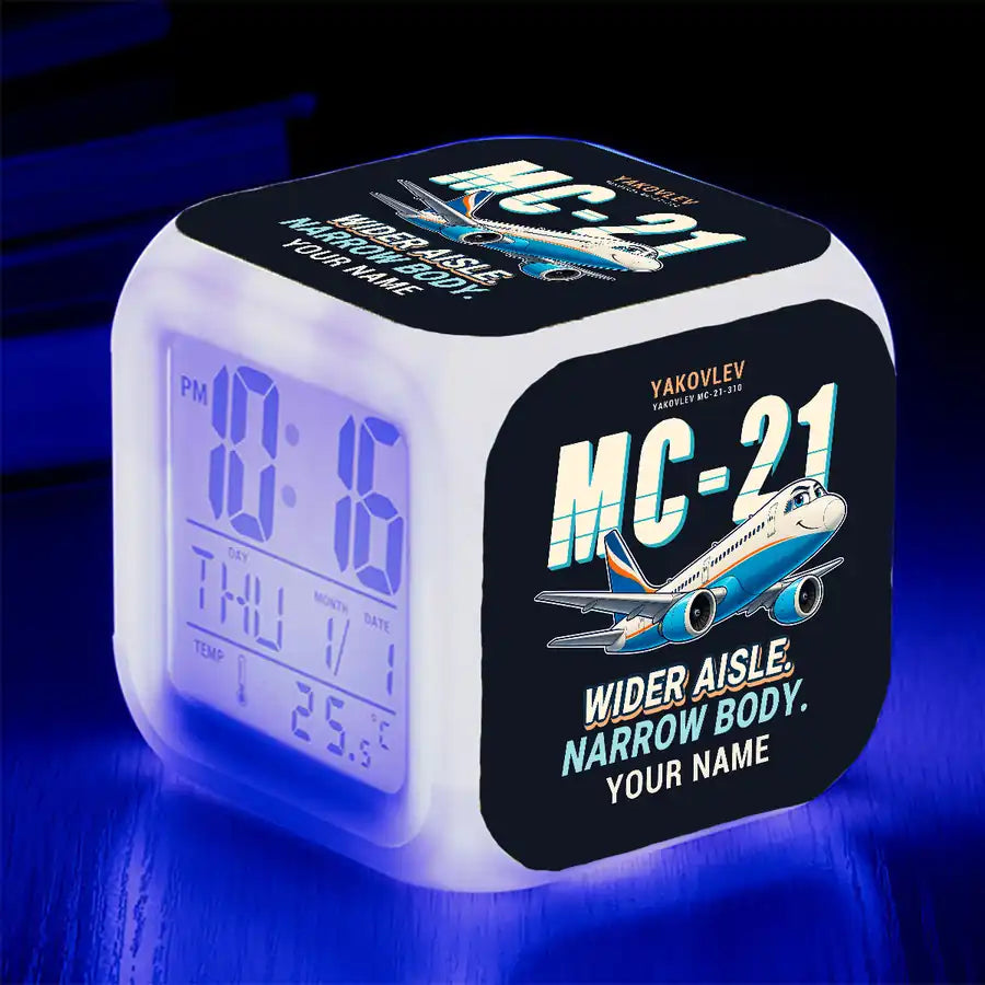 Yakovlev MC-21-310 - Cartoon + Name - Alarm Clock