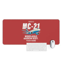 Thumbnail for Yakovlev MC-21-310 - Cartoon + Name - Desk Mat - Red