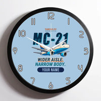 Thumbnail for Yakovlev MC-21-310 - Cartoon + Name - Framed - Light Blue