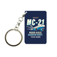 Thumbnail for Yakovlev MC-21-310 - Cartoon + Name - Key Chain - Navy Blue