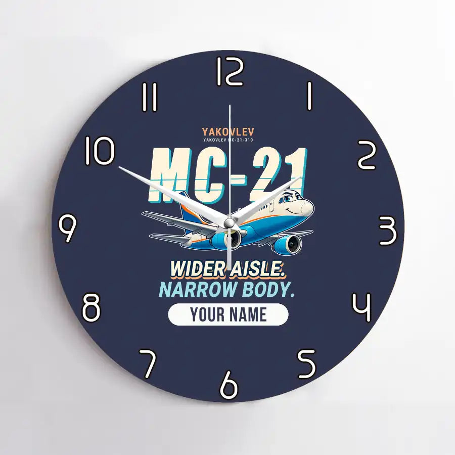 Yakovlev MC-21-310 - Cartoon + Name - No Frame - Navy Blue