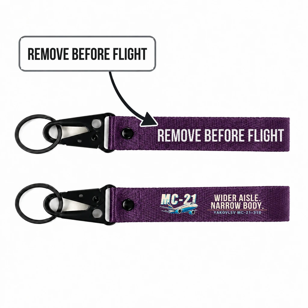 Yakovlev MC-21-310 Hawk-Shaped Key Chains - Purple - Cartoon - Remove Before Flight