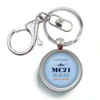 Thumbnail for Yakovlev MC-21-310 - Heritage + Name - Circle Key Chain - Light Blue