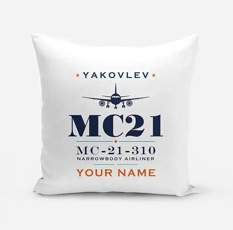 Yakovlev MC-21-310 - Heritage + Name - Pillow - White